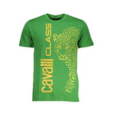 Cavalli Class Green Cotton T-Shirt -   -  Cavalli Class.